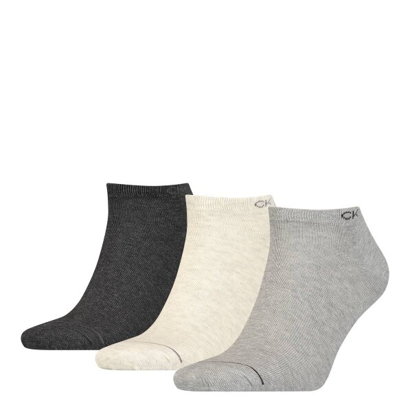 Calvin Klein Herren Sneaker Socken, 3er Pack - Kurzsocken, One Size Grau (melange) 40-46