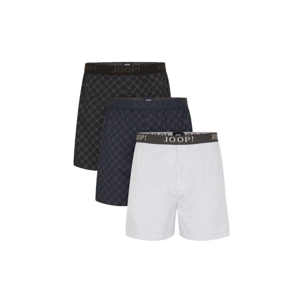 JOOP! Herren Web-Boxershorts, 3er Pack - Cotton, mit Eingriff, Logo, Multipack