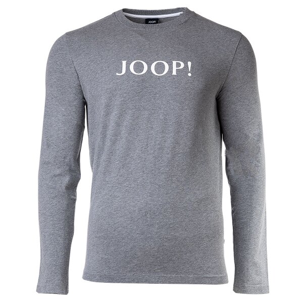 JOOP! mens long-sleeved shirt - loungewear, round neck, longsleeve, cotton stretch Grey S (Small)