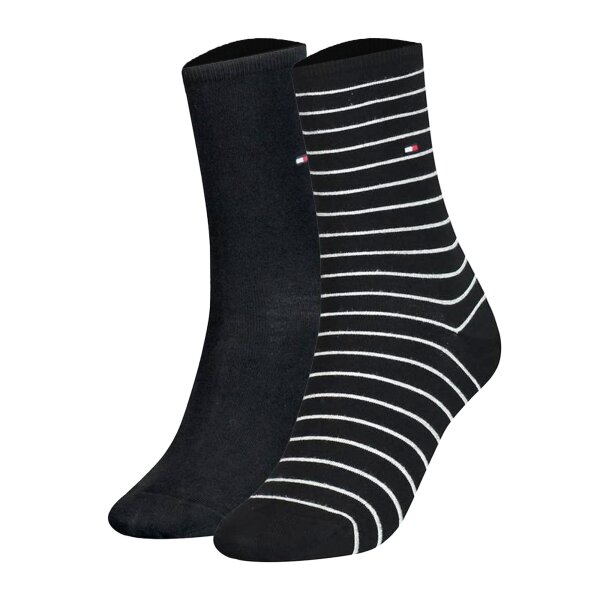 TOMMY HILFIGER Womens Socks, 2-Pack - Womens Patterned Styles Black 35-38