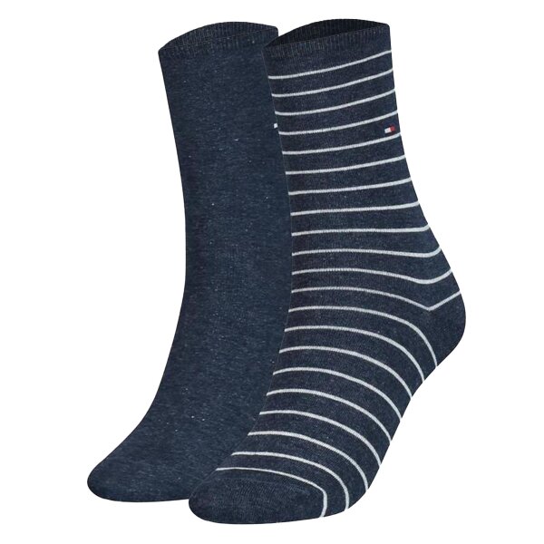 TOMMY HILFIGER Damen Socken, 2er Pack - Womens Patterned Styles Jeansblau 39-42