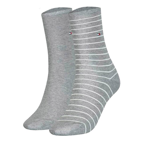 TOMMY HILFIGER Womens Socks, 2-Pack - Womens Patterned Styles Grey mottled 39-42