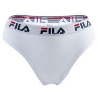 FILA Damen Brazilian Slip - 4er Pack, Logo-Bund, Cotton Stretch, einfarbig Weiß/Schwarz/Grau/Marine S