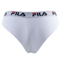 FILA Damen Brazilian Slip - 4er Pack, Logo-Bund, Cotton Stretch, einfarbig Weiß/Schwarz/Grau/Marine S