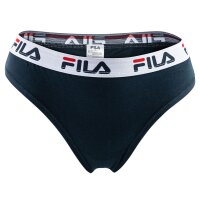 FILA Ladies Brazilian Briefs - 4 Pack, Logo Waistband, Cotton Stretch, Solid Colour White/Black/Grey/Navy S (Small)