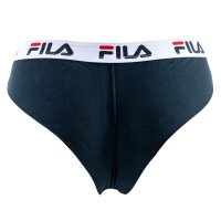 FILA Ladies Brazilian Briefs - 4 Pack, Logo Waistband, Cotton Stretch, Solid Colour White/Black/Grey/Navy S (Small)