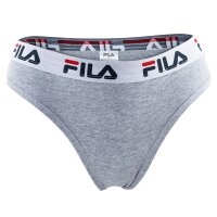FILA Ladies Brazilian Briefs - 4 Pack, Logo Waistband, Cotton Stretch, Solid Colour White/Black/Grey/Navy S (Small)