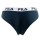 FILA Damen Brazilian Slip - 4er Pack, Logo-Bund, Cotton Stretch, einfarbig Weiß/Schwarz/Grau/Marine S