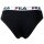 FILA Ladies Briefs - 4 Pack Briefs, Logo Waistband, Cotton Stretch, Unicoloured Black XS (X-Small)