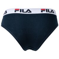 FILA Damen Slip - 4er Pack Briefs, Logo-Bund, Cotton Stretch, einfarbig Weiß/Schwarz/Grau/Marine XS