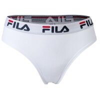 FILA Ladies Briefs - 4 Pack Briefs, Logo Waistband, Cotton Stretch, Unicoloured White/Black/Grey/Navy XS (X-Small)