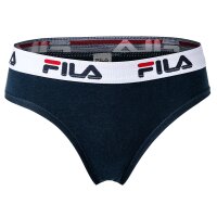 FILA Ladies Briefs - 4 Pack Briefs, Logo Waistband, Cotton Stretch, Unicoloured White/Black/Grey/Navy XS (X-Small)