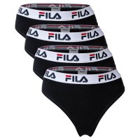 FILA Damen String, 4er Pack - Logo-Bund, Cotton Stretch,...