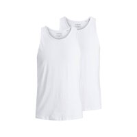 Jack & Jones Mens Tank Top, 2-Pack - JACBASIC TANKTOP, solid color, cotton White M (Medium) 2er Pack (1x2P)