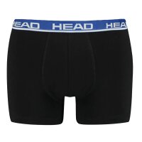 HEAD Herren Boxershort, 2er Pack - Basic, Baumwoll Stretch, einfarbig Schwarz/Blau M