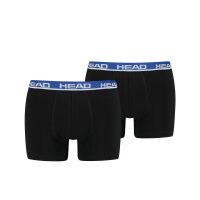 HEAD Mens Boxer Shorts, 2-Pack - Basic, Cotton Stretch, plain Black/Blue M (Medium)