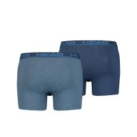 HEAD Herren Boxershort, 2er Pack - Basic, Baumwoll Stretch, einfarbig Blau (Blue Heaven) L