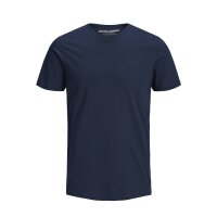 JACK&JONES Herren T-Shirt Vorteilspack - JJEORGANIC BASIC TEE O-NECK, Kurzarm, Bio-Baumwolle Weiß/Marineblau/Schwarz S 3er Pack (1x3P)