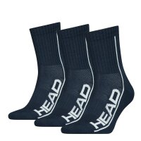 HEAD Unisex Crew Socken - 3er Pack, Sportsocken, Mesh-Einsatz, Logo, einfarbig