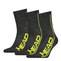 HEAD Unisex Crew Socken - 3er Pack, Sportsocken, Mesh-Einsatz, Logo, einfarbig