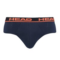 HEAD Mens Brief, Pack of 2 - Slips, Logo Waistband, Cotton Stretch Blue/Orange M (Medium)