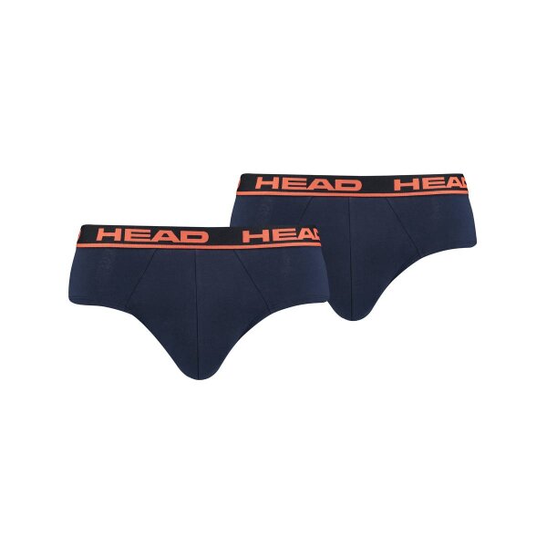 HEAD Herren Brief im Pack - Slip, Logobund, Cotton Stretch Blau/Orange XL 8er Pack (4x2P)