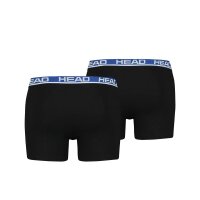HEAD Mens Boxer Shorts, 2-Pack - Basic, Cotton Stretch, plain Black/Blue M (Medium) 2er Pack (1x2P)