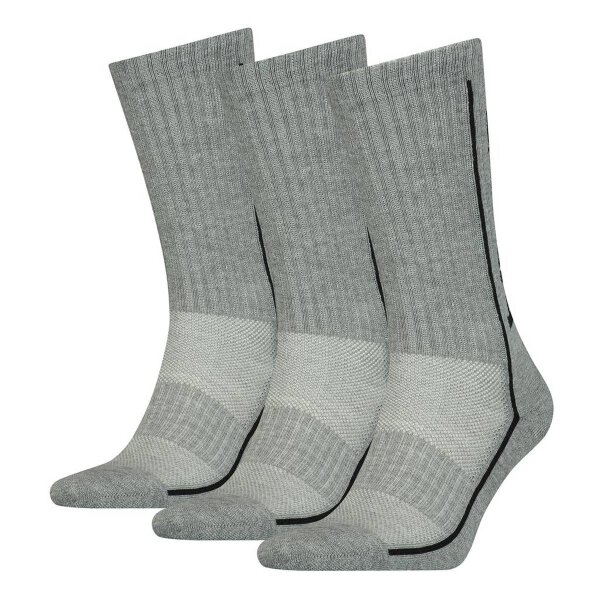 HEAD Unisex Socken im Pack - Sportsocken, Mesh-Einsatz, einfarbig Grau 35-38 3er Pack (1x3P)