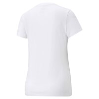 PUMA Women T-Shirt - ESS+ Metallic Logo Tee, round Neck, short Sleeve, uni White XS (X-Small)