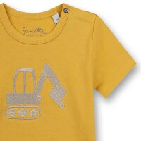 Sanetta Jungen T-Shirt - Baby, Kurzarm, Rundhals, Druckknopf, Stickerei, 56-92 Gelb 62