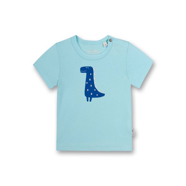 Sanetta Jungen T-Shirt - Baby, Kurzarm, Rundhals, Druckknopf, Print, 56-92 Blau 56