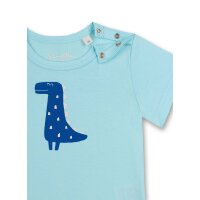 Sanetta Jungen T-Shirt - Baby, Kurzarm, Rundhals, Druckknopf, Print, 56-92 Blau 56