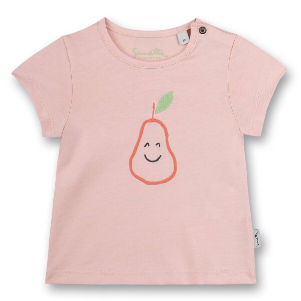 Sanetta Mädchen T-Shirt - Baby, Kurzarm, Rundhals, Druckknopf, Print, 56-92 Rosa 56