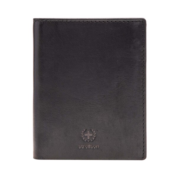 Strellson Men´s Wallet, genuine Leather - Blackwall Billfold V8, 10x12,5x3cm (HxLxB) Black