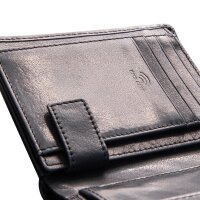 Strellson Herren Geldbörse, echtes Leder - Blackwall Jorge Billfold V8, 10x13x2cm (HxLxB) Schwarz