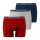 TOM TAILOR mens boxer shorts, 3-pack - Buffer, long pants, cotton stretch Red/Blue S (Small)