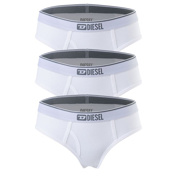 DIESEL Damen Slips, 3er Pack - UFPN OXYS-Threepack, Panties, Cotton Stretch, einfarbig Weiß S