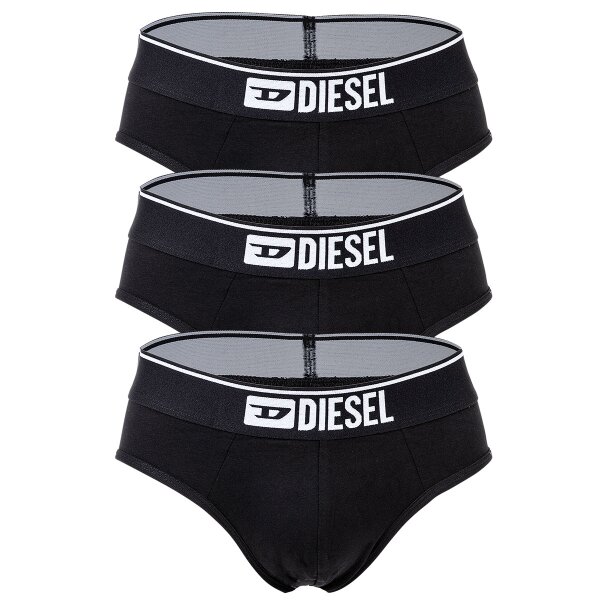 DIESEL Herren Slips, 3er Pack - UMBR-ANDRETHREEPACK, Briefs, Cotton Stretch, einfarbig Schwarz M