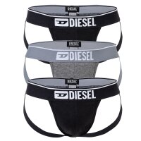 DIESEL Herren Jockstrap 3 Pack - UMBR-JOCKYTRHEEPACK, Tanga Slip, einfarbig Grau/Schwarz L