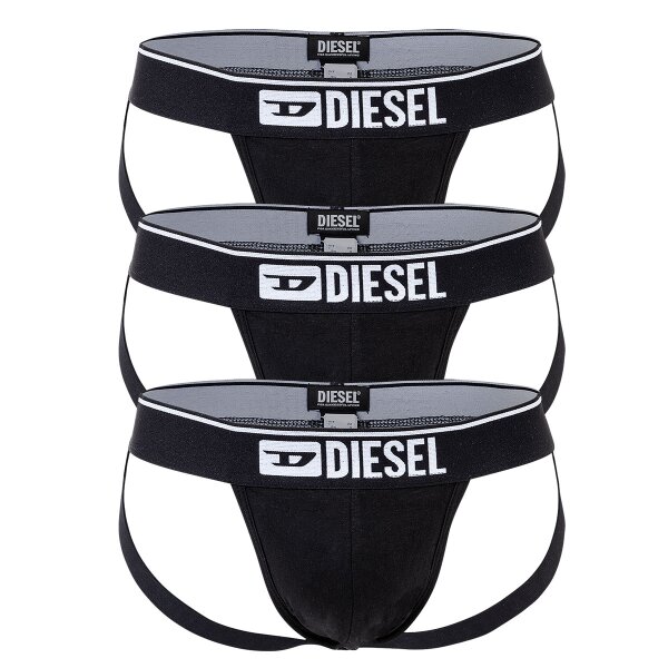 DIESEL Herren Jockstrap 3 Pack - UMBR-JOCKYTRHEEPACK, Tanga Slip, einfarbig Schwarz L