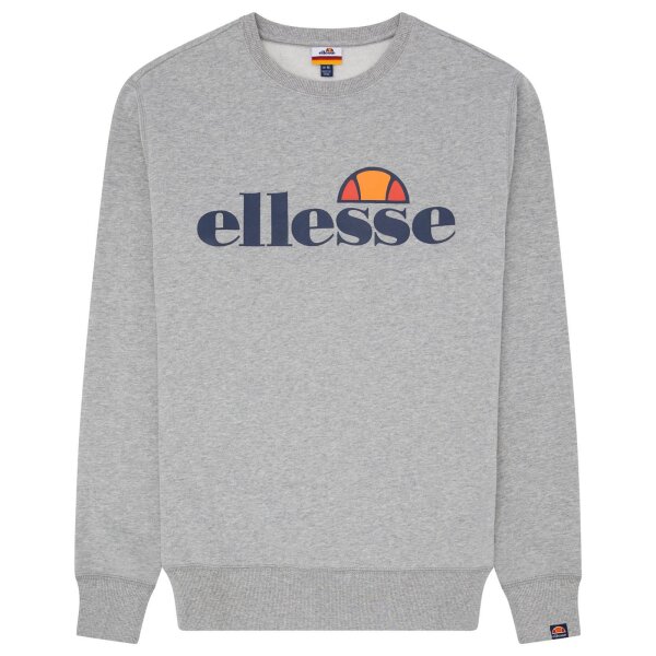 ellesse Mens Sweatshirt SUCCISO - Sweater, Round Neck, Long Sleeve, Logo Print Grey XS (X-Small)