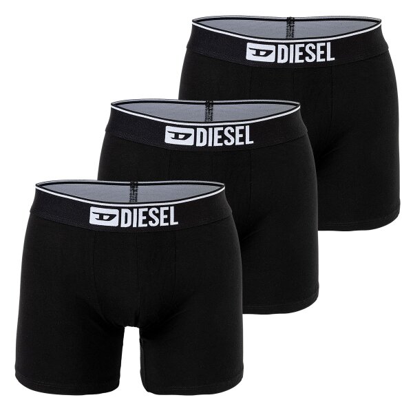 DIESEL Herren Boxershorts, 3er Pack - UMBX-SEBASTIANTHREEPACK, Boxer Long, Cotton Stretch Schwarz M