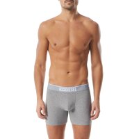 DIESEL Mens Boxershorts, 3 Pack - UMBX-SEBASTIANTHREEPACK, Boxer Long, Cotton Stretch Black/Grey S (Small)