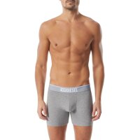 DIESEL Herren Boxershorts, 3er Pack - UMBX-SEBASTIANTHREEPACK, Boxer Long, Cotton Stretch Schwarz/Grau M