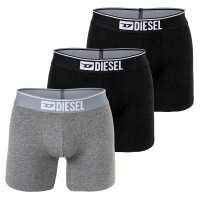 DIESEL Mens Boxershorts, 3 Pack - UMBX-SEBASTIANTHREEPACK, Boxer Long, Cotton Stretch Black/Grey 2XL (XX-Large)