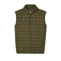 ellesse mens quilted waistcoat BARDY - Gilet, sleeveless, stand-up collar, zip fastening Green M (Medium)