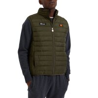 ellesse mens quilted waistcoat BARDY - Gilet, sleeveless, stand-up collar, zip fastening Green M (Medium)