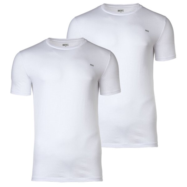 DIESEL Mens T-Shirt 2 Pack- UMTEE-RANDAL-TUBE, round neck, short sleeve, Logo White 2XL (XX-Large)