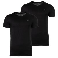DIESEL Mens T-Shirt 2 Pack- UMTEE-MICHAEL-TUBE, V neck, short sleeve, Logo Black 2XL (XX-Large)