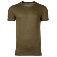 DIESEL Mens T-Shirt 2 Pack- UMTEE-MICHAEL-TUBE, V neck, short sleeve, Logo Blue/Khaki 2XL (XX-Large)